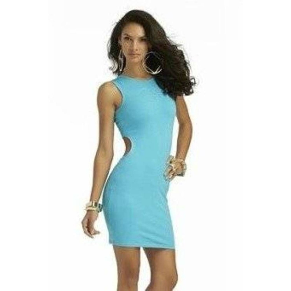 Nicki Minaj Sheath Dress Jr L Blue Studded Cutout Sleeveless Stretch Teen Girls